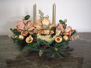 Champagne Magnolia Centerpiece at Elegant Floral Wreaths at Etsy. 