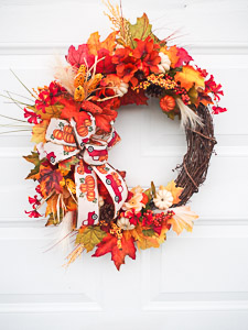 Fall Corn and Wheat Grapevine Wreath at Elegant Floral Wreaths at Etsy. 