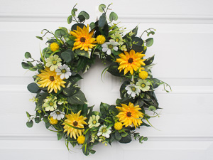 Sunflower Grapevine wreath by Elegant Floral Wreaths in Etsy Shop. 